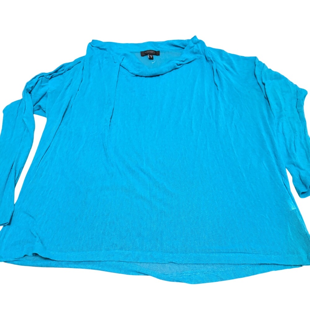 Karen Kane Long Sleeve Blouse Blue Women's Plus Size 3X Top Womens Made In USA
